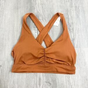 Offline By Aerie Real Me Ruched Sports Bra Color Caramel NWT Size Small